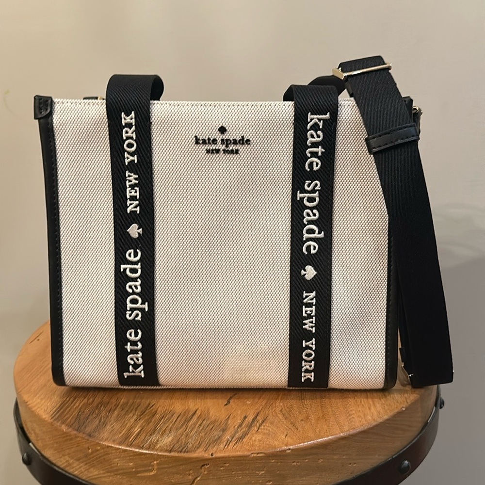 Kate Spade Kip Canvas Small Tote with crossbody strap